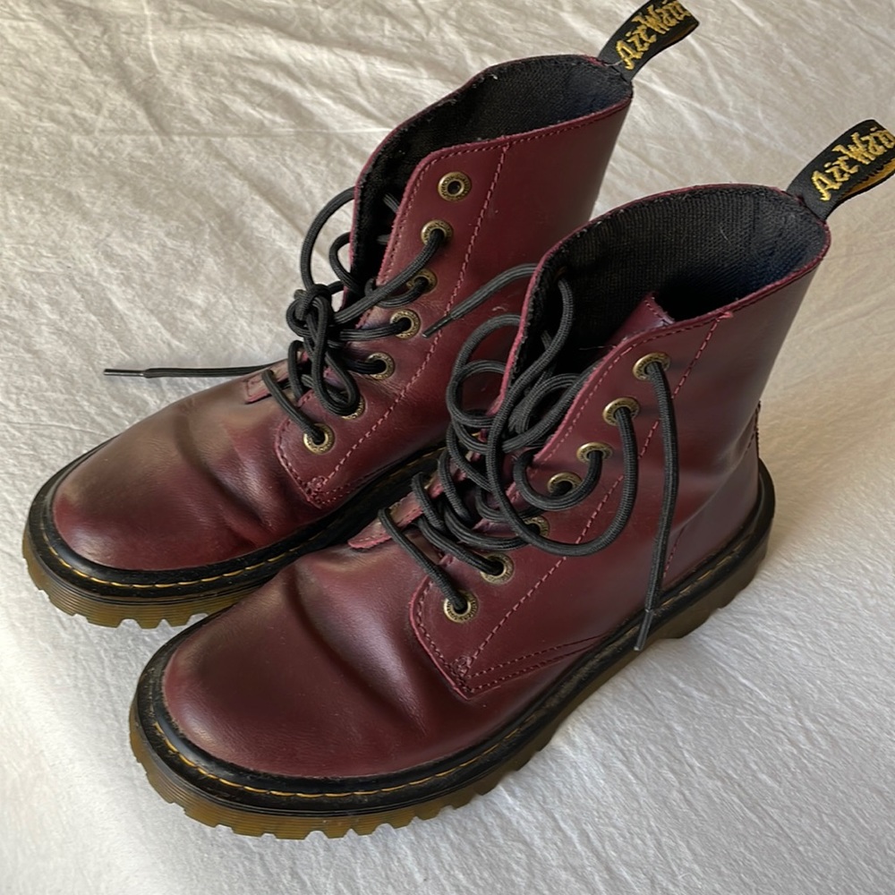Doc marten maroon boots size 8
